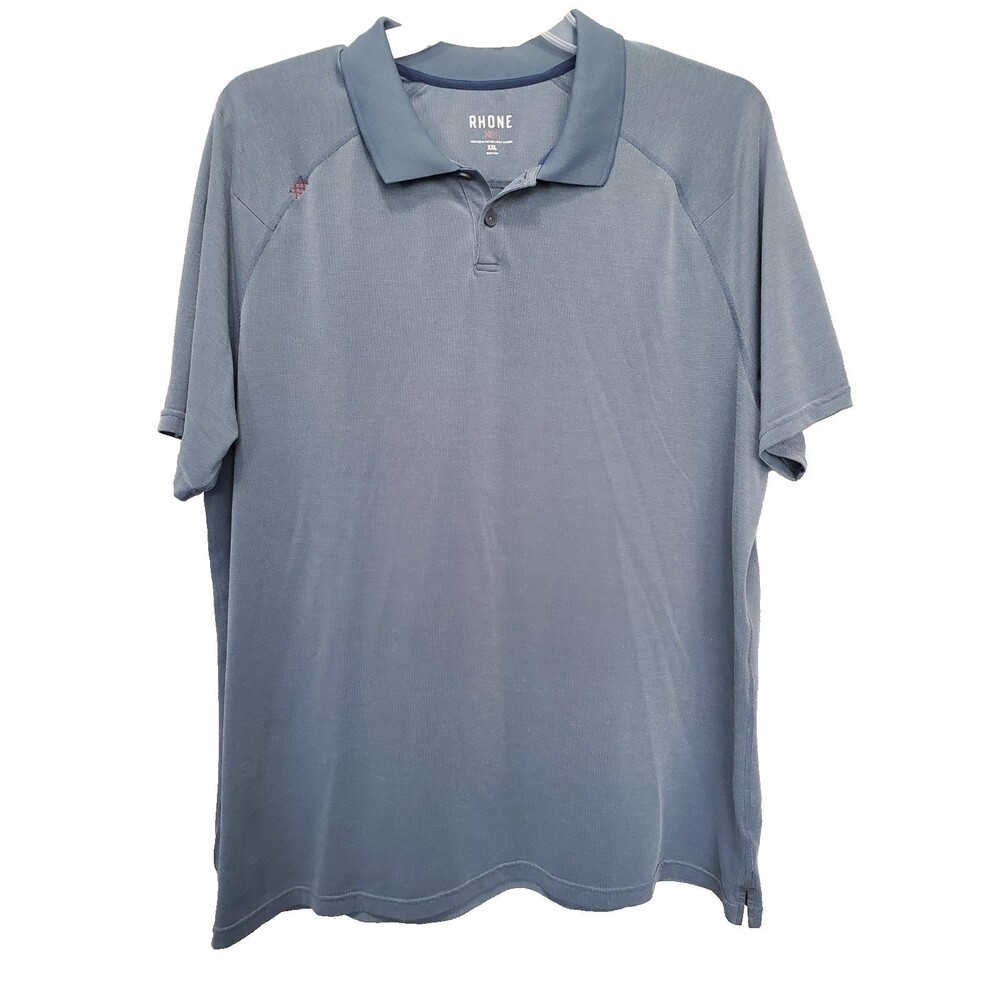 Rhone Men's Grayish Blue Poly/Tencel/Spandex Golf Polo Shirt Size XXL